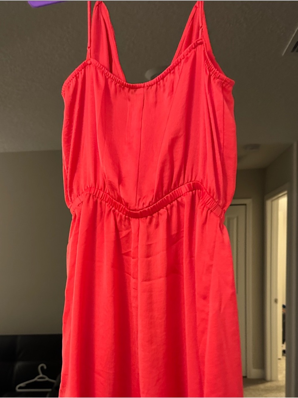 Express Bright Red Ruffle Tier Dress - Picture 3 of 3